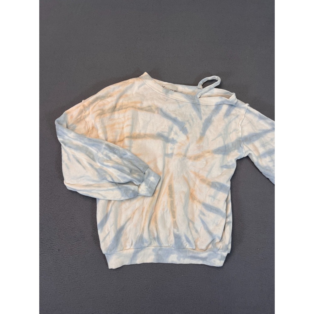 Vintage Havana Womens Sz Sm Sweater Long Sleeve Crewneck Tie Dye One Shoulder